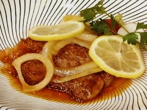 【きょうの料理】黒酢レモンステーキのレシピ・上柿元勝・金子昇