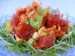 【きょうの料理ビギナーズ】まぐろ、アボカド、キムチのサラダのレシピ
