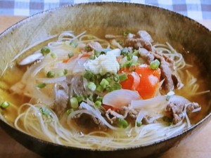 【キューピー３分クッキング】牛肉とトマトのそうめんのレシピ・田口成子