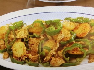 【キューピー３分クッキング】豚肉、じゃが芋、ピーマンのカレーじょうゆ炒めのレシピ・石原洋子
