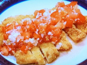 【きょうの料理】トマトレモンソースのチキンカツのレシピ・小林まさみ