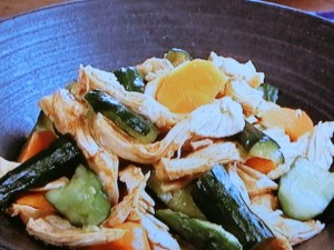 【キューピー３分クッキング】蒸し鶏ときゅうりの韓国風あえもののレシピ・田口成子