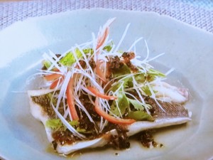 【キューピー３分クッキング】白身魚の酒蒸し 豆チラー油がけのレシピ・石原洋子
