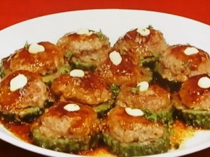 【ノンストップ】一口サイズのゴーヤハンバーグのレシピ・検索きょうのおしゃレシピ
