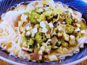 【ノンストップ】夏野菜のぶっかけそうめんのレシピ・坂本昌行・坂本昌行のOne Dish