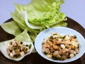 【きょうの料理】豆腐と豚肉のにんにくの芽炒め レタス包みのレシピ・パン・ウェイ