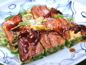 【おかずのクッキング】ベーコンとピーマンのお好み焼きのレシピ・土井善晴