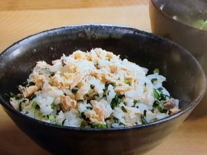 【キューピー３分クッキング】鮭と小松菜の混ぜごはんのレシピ・田口成子