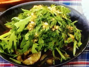 【男子ごはん】ナスと春菊の温サラダのレシピ・国分太一・栗原心平