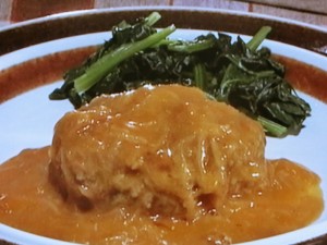 【キューピー３分クッキング】オニオンソースの煮込みハンバーグのレシピ・石原洋子