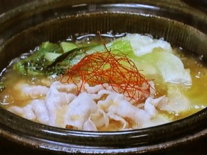 【きょうの料理】豚しゃぶとチンゲンサイのみぞれ鍋仕立てのレシピ・大原千鶴
