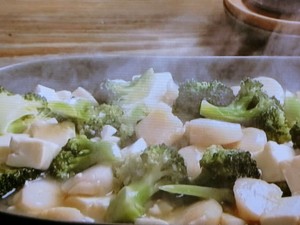 【キューピー３分クッキング】帆立貝と豆腐の塩炒めのレシピ・田口成子