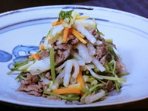 【きょうの料理】牛肉と切り漬けの炒め物のレシピ・大原千鶴