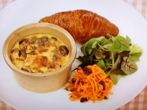【あさイチ】なめことベーコンのフラン&にんじんサラダのレシピ・みんな！ゴハンだよ・加藤巴里