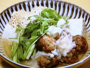 【きょうの料理】せりつくねの揚げだしのレシピ・みないきぬこ