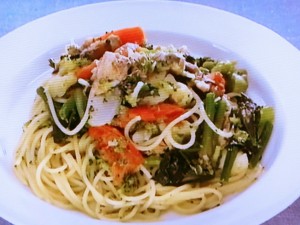 【おかずのクッキング】サバ缶と季節野菜のパスタのレシピ・日高良実