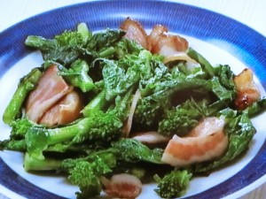 【おかずのクッキング】菜の花とベーコンの炒めもののレシピ・土井善晴