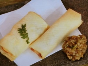 【噂の東京マガジン　やってTRY！】たけのこの春巻き＆えびアスパラ春巻き～ふき味噌添えのレシピ・荏原正典