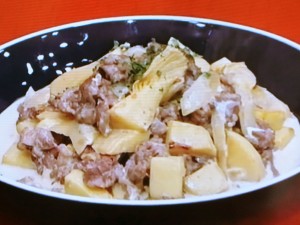【ノンストップ】たけのこの濃厚味噌クリーム煮のレシピ・検索きょうのおしゃレシピ