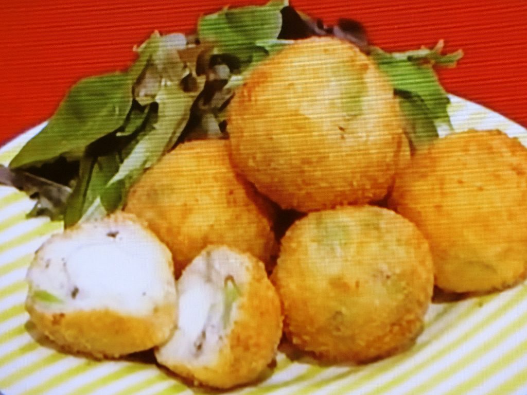 【ノンストップ】そら豆とチーズのとろーり揚げ焼きコロッケのレシピ・検索きょうのおしゃレシピ