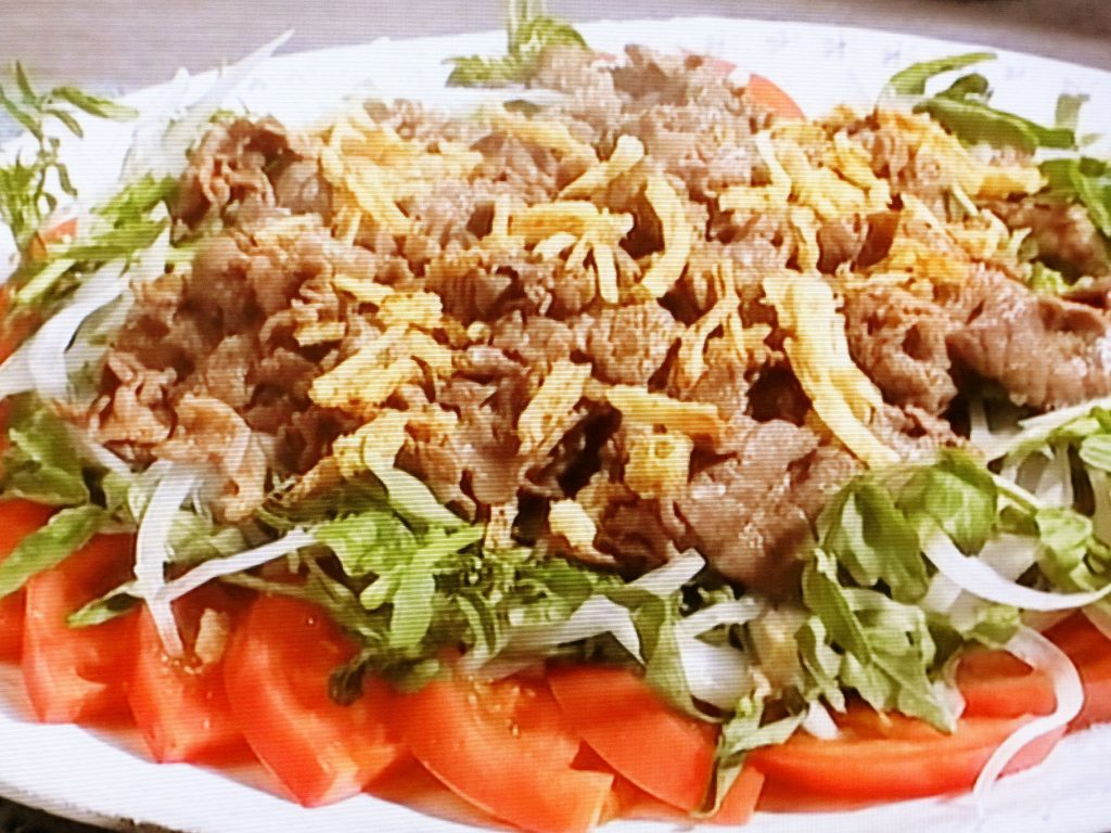 【キューピー３分クッキング】炒め牛肉とクレソンのサラダのレシピ・小林まさみ