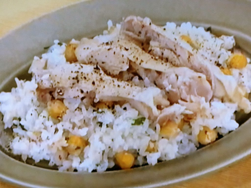 【あさイチ】ひよこ豆と鶏肉の炊き込みごはんのレシピ・ほりえさわこ・みんな！ゴハンだよ