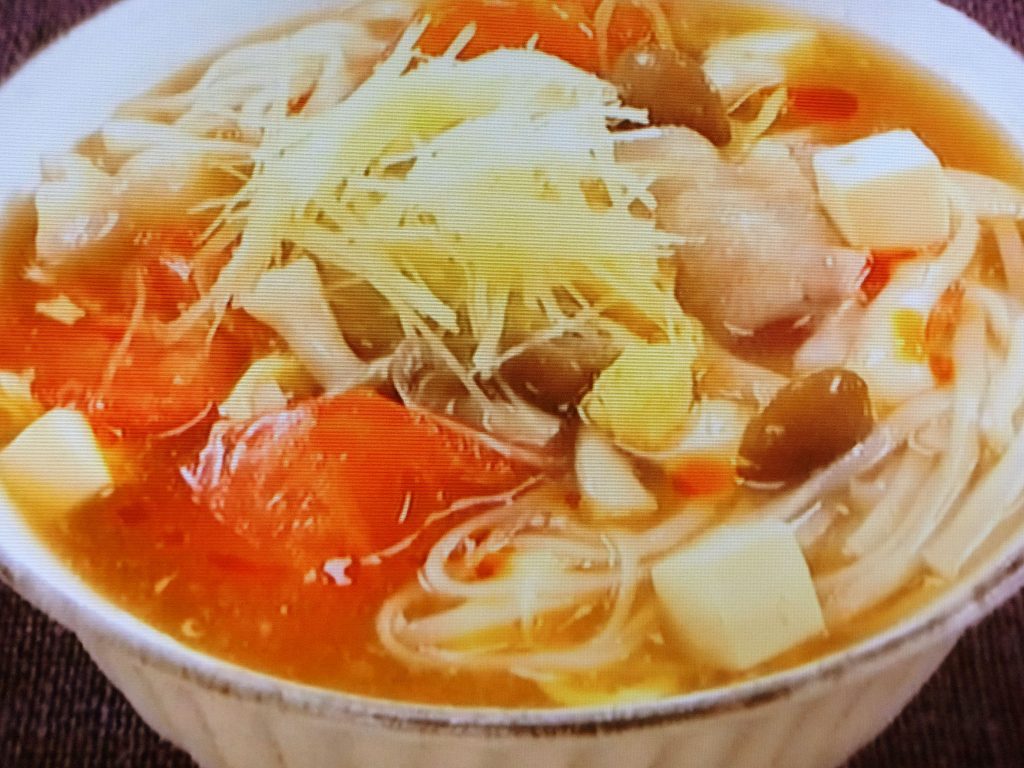 【ノンストップ】トマト酸辣（サンラー）うどんのレシピ・坂本昌行・坂本昌行のOne Dish