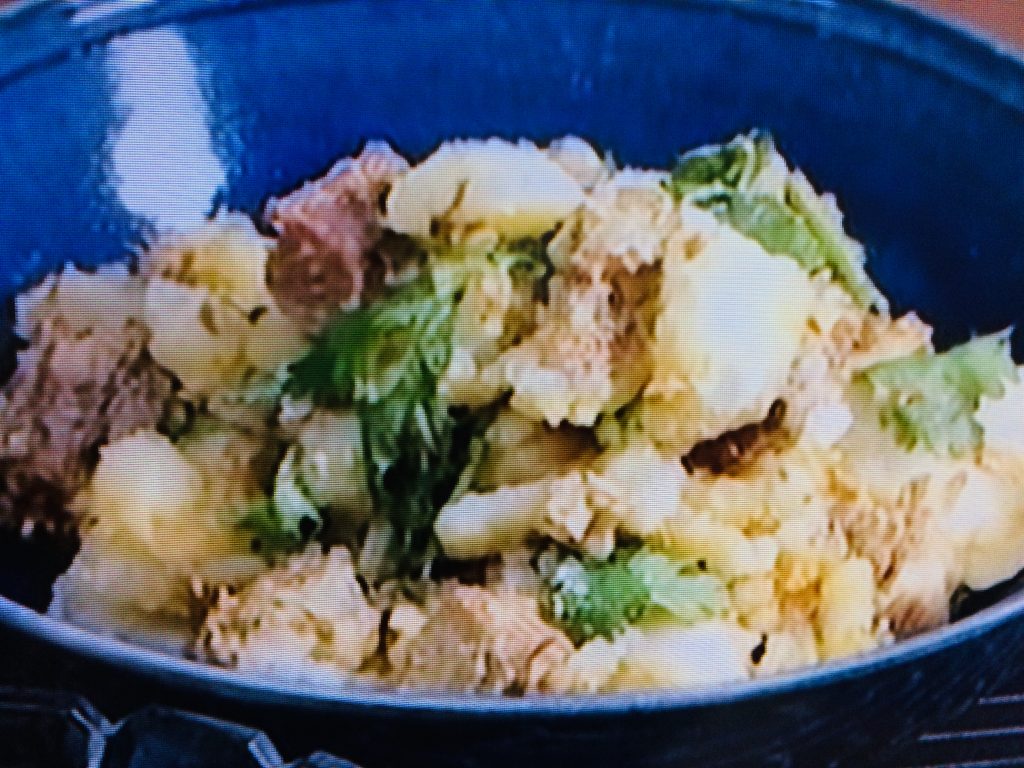 【キューピー３分クッキング】さばみそ煮缶と香菜のポテトサラダのレシピ・ワタナベマキ