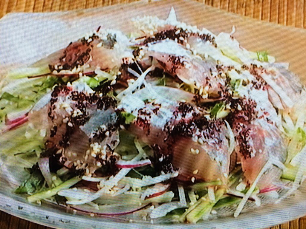 【キューピー３分クッキング】あじとせん切り野菜の赤じそごまソースのレシピ・石原洋子