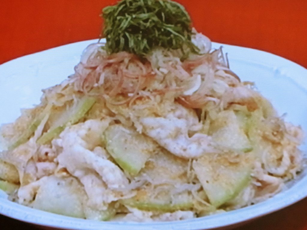 【ノンストップ】シャキシャキ冬瓜と豚しゃぶのごま味噌だれのレシピ・検索きょうのおしゃレシピ