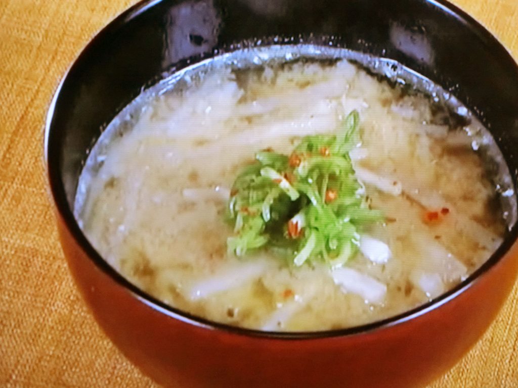 【きょうの料理】オイルサーディンのみそ汁のレシピ・大原千鶴