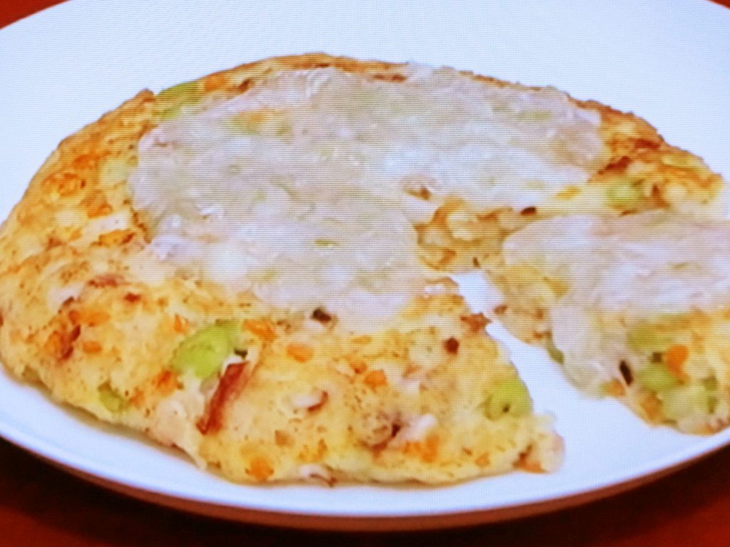 【ノンストップ】ねぎ塩ダレで枝豆とイカのふわ焼きのレシピ・検索きょうのおしゃレシピ