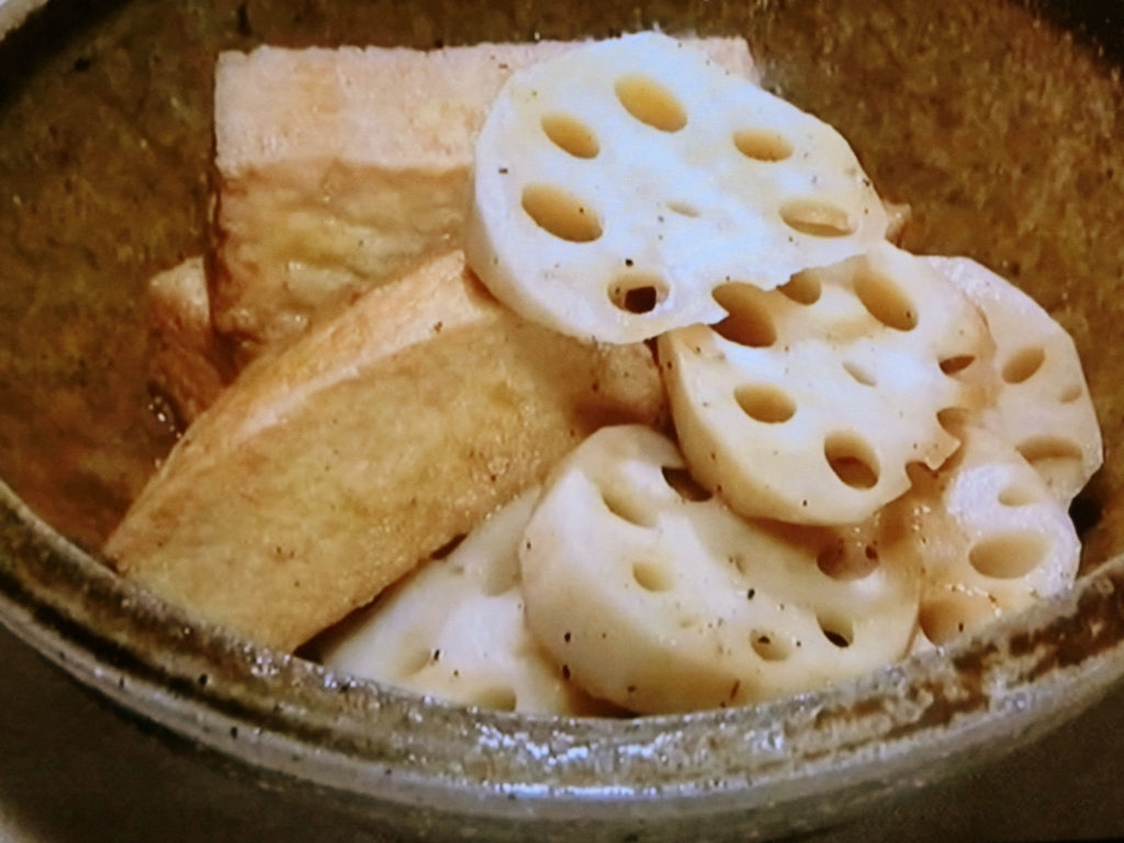 【きょうの料理】れんこんと厚揚げのオイスターソース煮のレシピ・ウー・ウェン