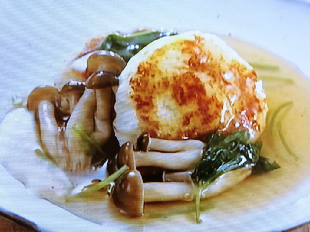 【きょうの料理】れんこんとえびの小判焼き きのこあんのレシピ・髙橋拓児