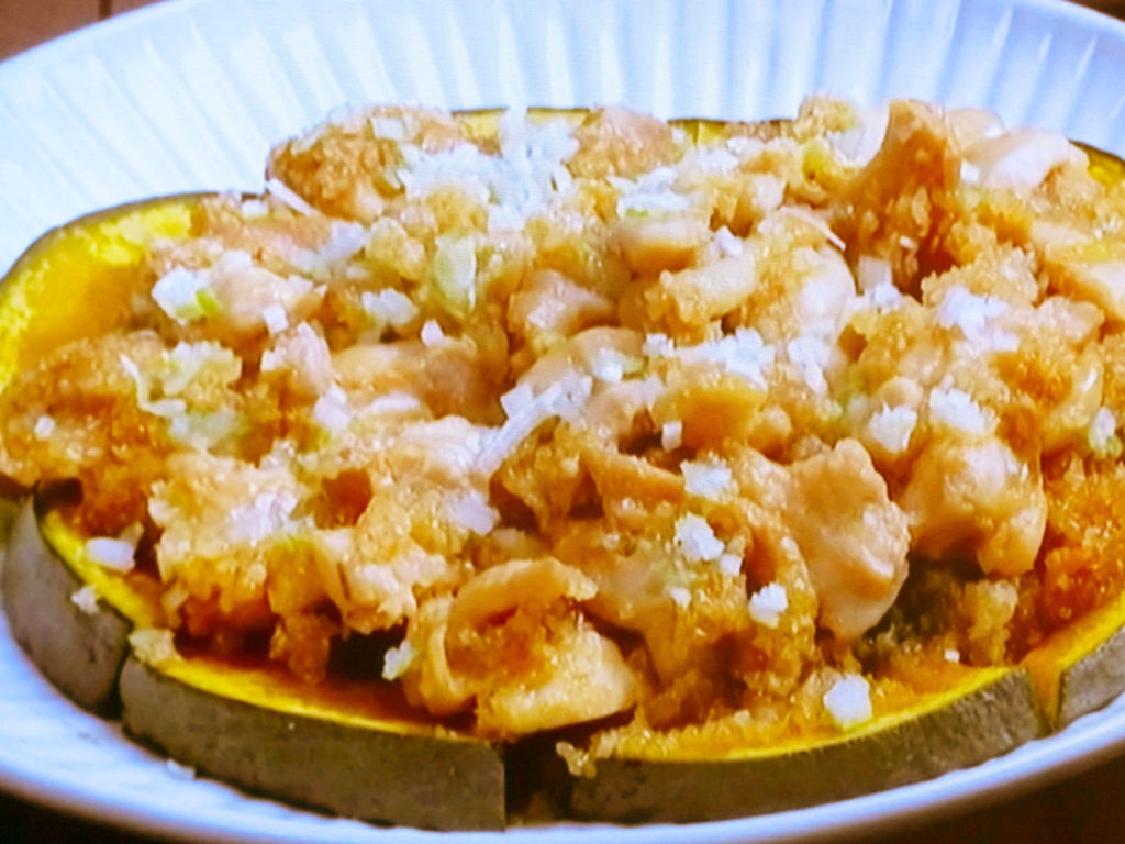 【キューピー３分クッキング】かぼちゃと鶏肉の道明寺蒸しのレシピ・石原洋子