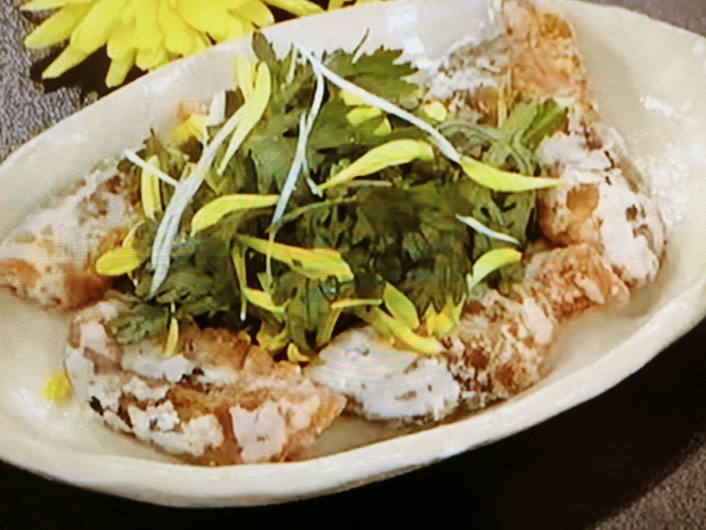 【あさイチ】さばの竜田揚げ　菊のサラダ添えのレシピ・みんな！ゴハンだよ・松村眞由子