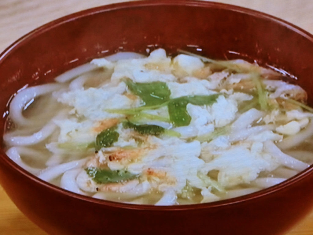 【きょうの料理】桜えびとみつばの卵とじうどんのレシピ・渡辺あきこ