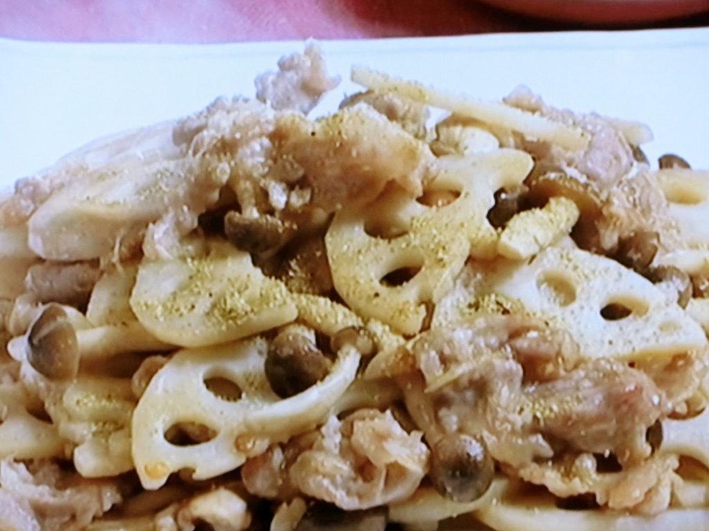 【キューピー３分クッキング】れんこんと豚肉の山椒炒めのレシピ・田口成子