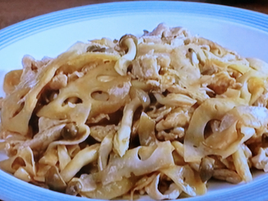 【キューピー３分クッキング】れんこん、しめじ、豚肉のケチャップ炒めのレシピ・小林まさみ