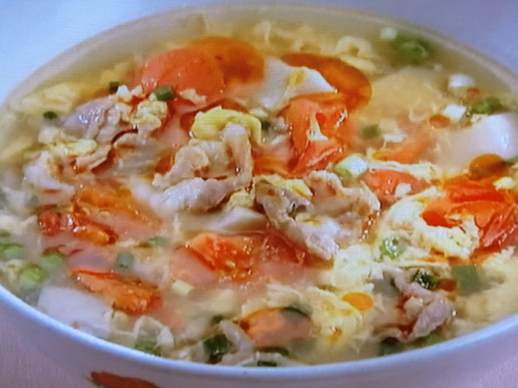 【上沼恵美子のおしゃべりクッキング】トマト入り酸辣湯（サンラータン）のレシピ・上沼恵美子・石川智之