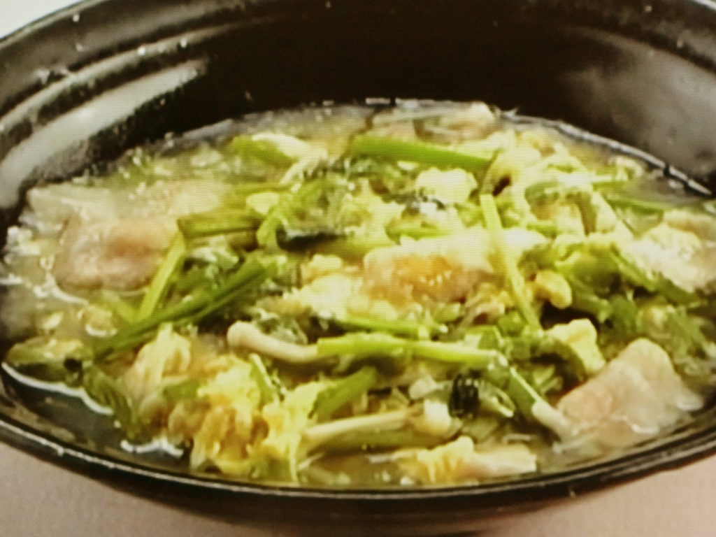 【上沼恵美子のおしゃべりクッキング】セリと豚肉の卵とじのレシピ・上沼恵美子・岡本健二