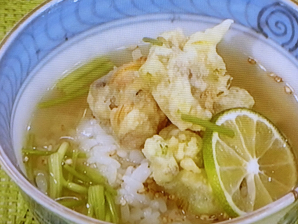 【ごごナマ】ホンビノス貝の天ぷら茶漬けのレシピ・富永暖