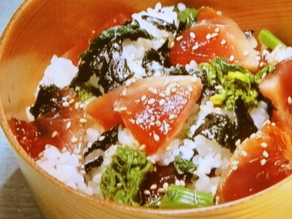 【きょうの料理】かつおと菜の花の手こねずしのレシピ・本多京子