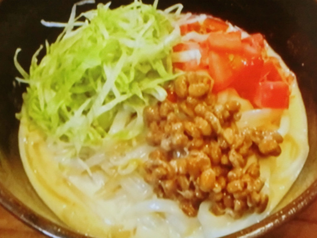 【よじごじDays】納豆豆乳担々うどんのレシピ・五十嵐ゆかり
