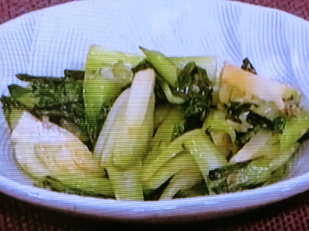 【きょうの料理】チンゲンサイのガーリック炒めのレシピ・堀江ひろ子