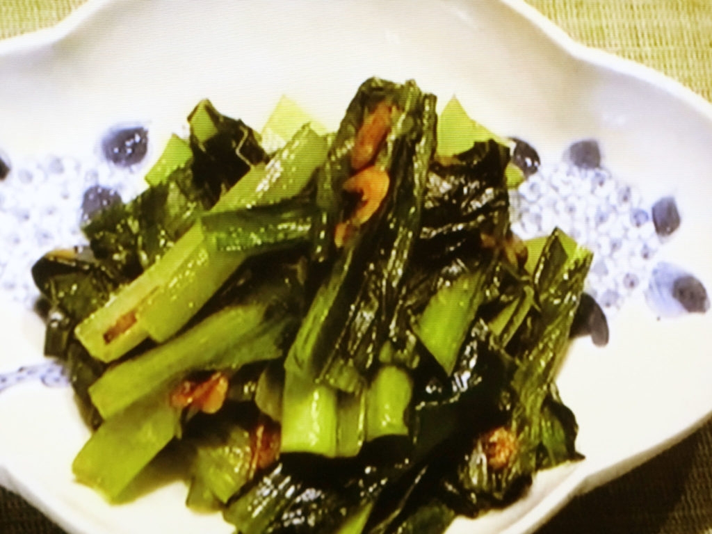 【きょうの料理】小松菜の桜えび炒めのレシピ・大原千鶴