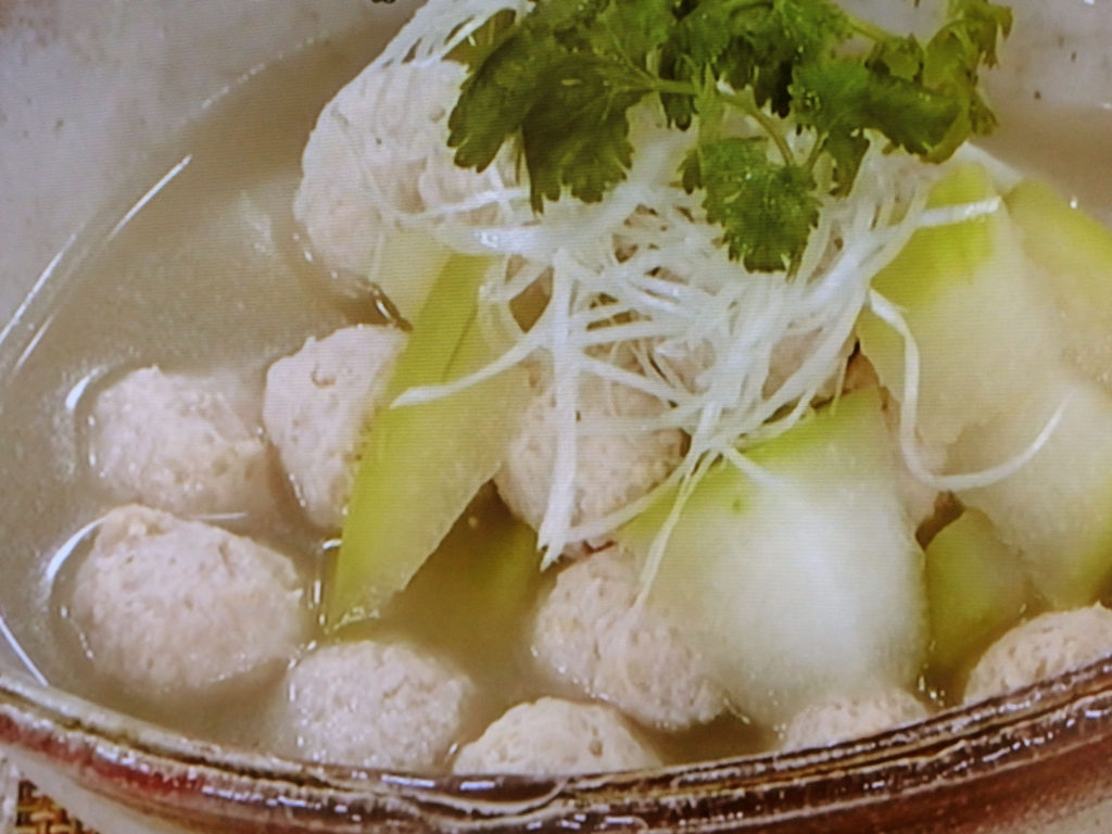 【キューピー３分クッキング】冬瓜と鶏だんごの炊いたんのレシピ・大原千鶴