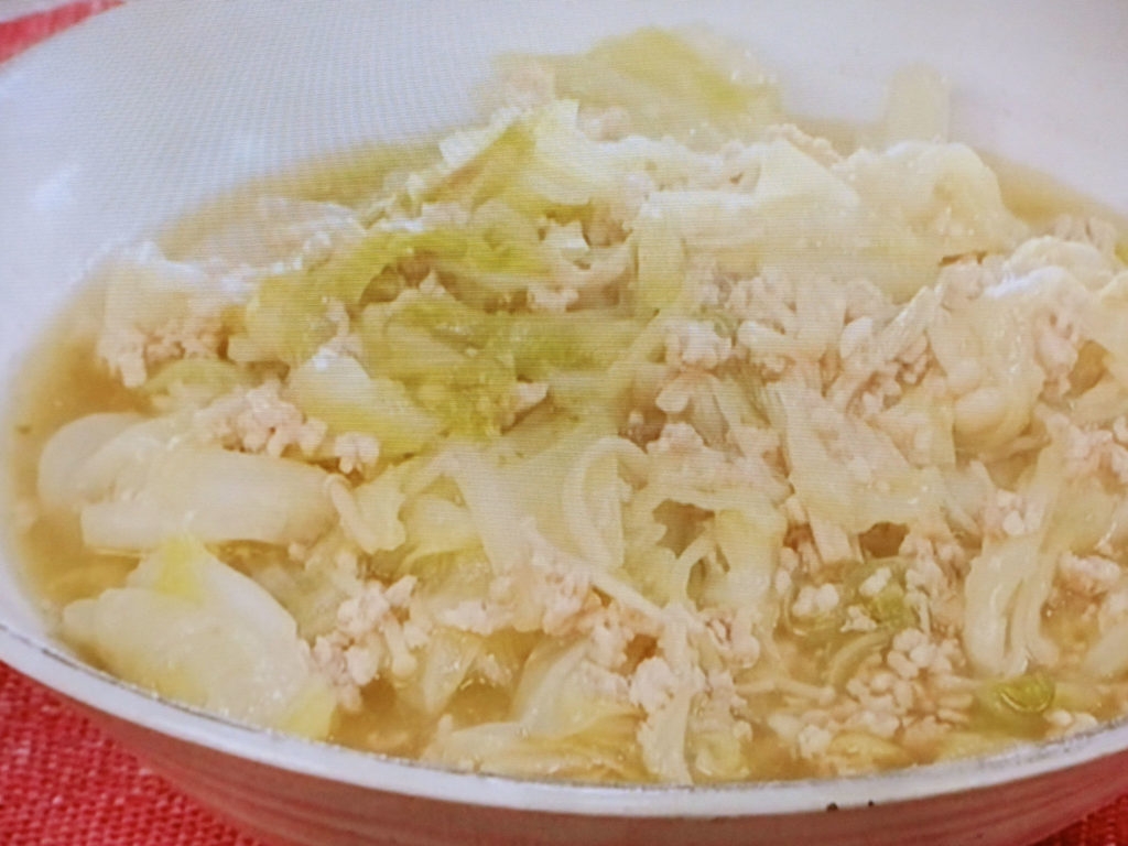 【キューピー３分クッキング】キャベツとひき肉の柚子こしょう煮のレシピ・小林まさみ