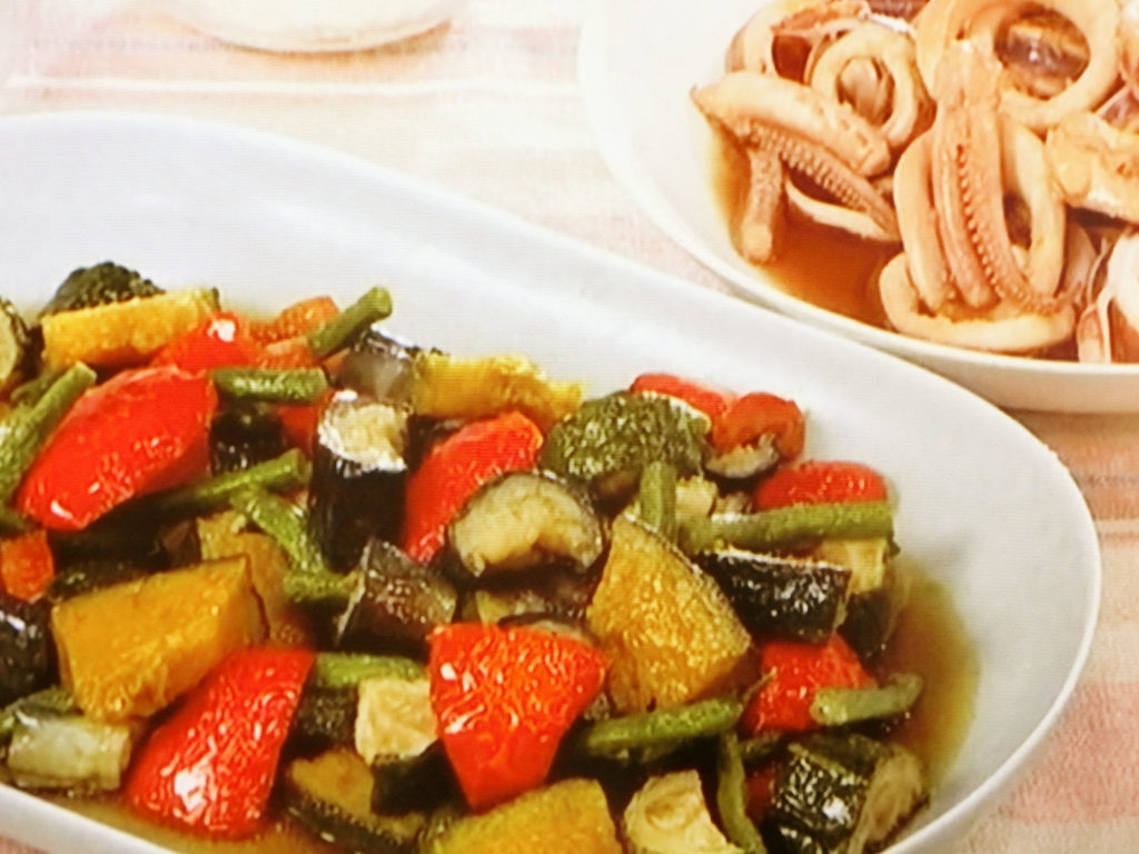 【キューピー３分クッキング】夏野菜の揚げびたし＆いかの焼きびたしのレシピ・小林まさみ