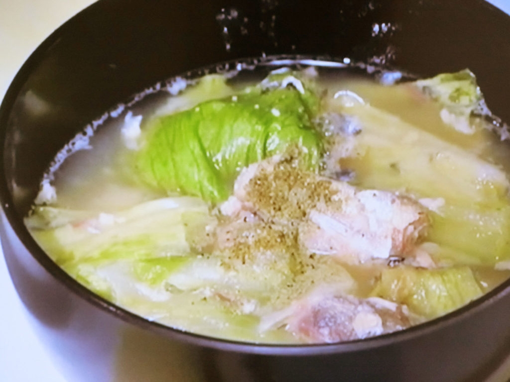 【ひるまえほっと】さば缶とレタスのみそ汁のレシピ・渡辺あきこ